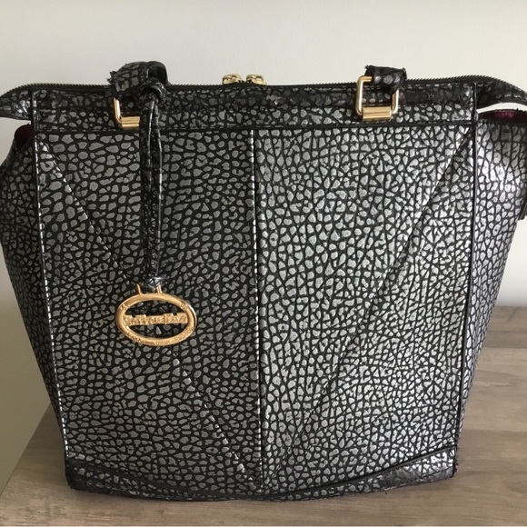 Sorrentino Black and Silver Snakeskin Handbag - Picture 2 of 9